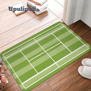 Alfombras Tennis tenis Court Green Pequyel Flannel Rug Mat de absorbente de deslizamiento para alfombras de balcón lavable de cocina Decoración