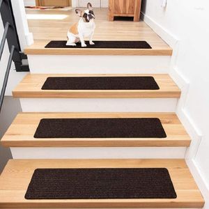 Tapis Tapis d'escalier Marches antidérapantes (paquet de 8) pour marches en bois Protecteurs d'intérieur Tapis antidérapant pour animaux de compagnie