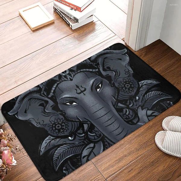 Carpets Stone Hindu India Dieu Dieux Ganesh Tapis sans glissement Doormat Bath Bath Balcony Decor intérieur DÉCOR