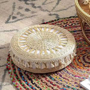 Carpets Paille Pouf Seat Mat Méditation ottoman Home Decor Cushion Sangwheat Floor Rustic