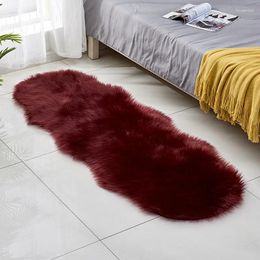 Tapis adaptés au salon, à la chambre à coucher, aux enfants, longs tapis en peluche, zone irrégulière en fourrure blanche douce