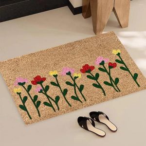 Tapijten zomerdeur mat toegang tapijt Bloemprint Decoratieve vloer zeer absorberende niet-slip binnen voor thuis