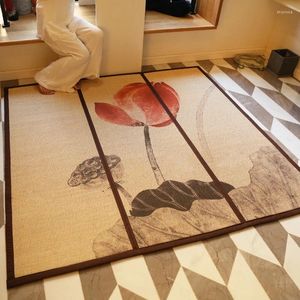 Carpets Summer Pliant Rattan Carpet 175x150cm Tatami Tapis 1 cm d'épaisseur de jeu de bébé épais