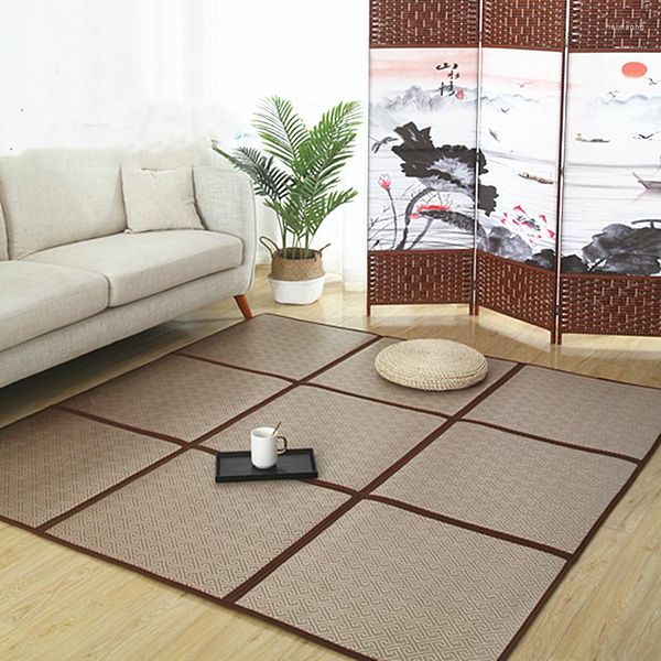 Tapis été rotin tapis salon enfants rampant grande taille tapis enfants chambre tatami canapé pliable cool tapis de sol personnalisé