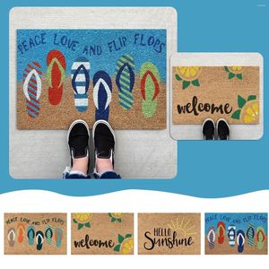 Carpets Summer Signe de bienvenue Bonjour Sunshine Flip Flop Dormat Funny Mig Cute Door Mat Amis à la maison