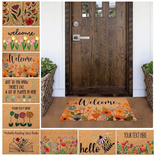 Carpets Summer Signe de bienvenue Bonjour Sunshine DOORMAT Funny Mig Cute Door Mat Amis Small Soft Throw Counder