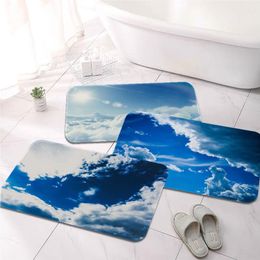 Tapijten zonblauwe lucht en witte wolken gang tapijt ins stijl zachte slaapkamer vloer huis wasruimte mat anti-skid toilet rugcarpets