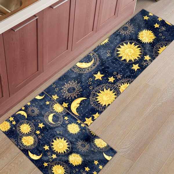 Alfombras Sun Moon Universe Sky Alfombra de cocina Felpudo de entrada para el hogar Decoración para sala de estar Alfombra de piso Baño Alfombras antideslizantes