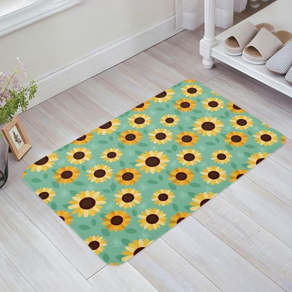 Tapis Tournesol Carrelage Motif Vert Entrée Bienvenue Paillasson Chambre Salon Ménage Tapis Salle De Bain Tapis AntidérapantTapis