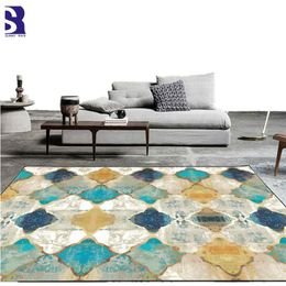 Tapijten Sunnyrain 1-delige geometrisch bedrukt tapijt voor woonkamer Tapijt Kind slaapkamer Tapijten keuken wasbaar