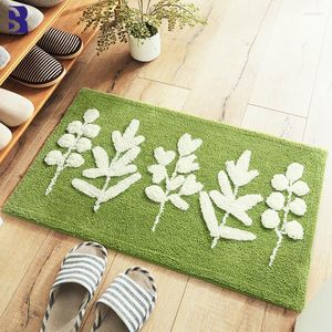 Tapis SunnyRain 1 pièce Tapis vert pour salon Tapis antidérapants Tapis de bain Tapis moelleux