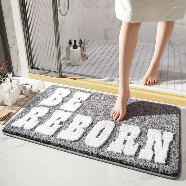 Alfombras Mat de ducha súper absorbente Mats de baño con mechones secos rápidos Decoración del hogar