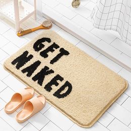 Alfombras Super Soft Baño Mat Ins Palabras Tufting Acogedor Alfombra Absorbente Antideslizante Pad Cocina Puerta Piso Mats Modern Art Room