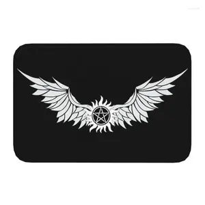 Alfombras Supernatural Lucifer Wings Logotipo Puardero Pugo de baño sin desliz