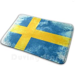 Carpets Sweden Flag tapis tapis tapis tapis anti-glip tapis de sol chambre national national bleu culture nation concept démocratie