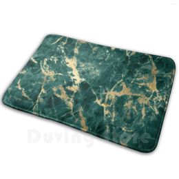 Tapijten groenblauw en goud marmeren luxueuze zachte niet-slipmat tapijt 3228 tapijt kussen texturen naadloos groen verguld