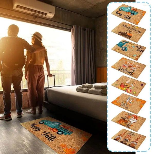 Carpets Thanksgiving Pumpkin Maple Carpet Kitchen Mat décor de tapis de sol pour le salon Halway Balcony Tapis Anti-Slip Doo L0T7