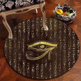 Carpets l'œil d'Horus Symboles égyptiens motif de tapis rond décor à la maison Tapis antidérapant pour le tapis de chaise de chambre à coucher