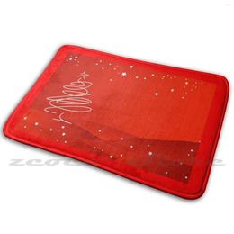 Tapijten de rode boommat deuropening niet-slip zacht wateropname tapijt kerstsneeuw sneeuwen