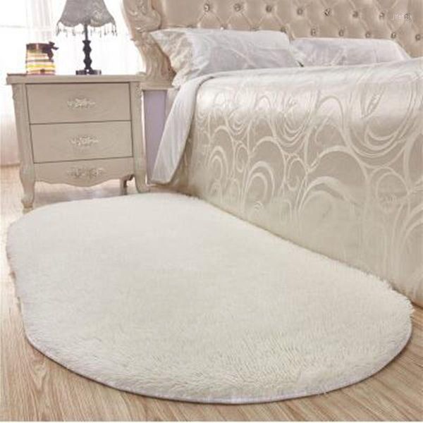 Tapis épais ovale tapis soyeux chambre tapis tapis salon Table basse sol couloir porte chevet salle de bain tapis antidérapants