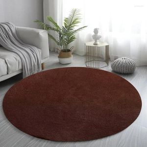 Las alfombras engrosar la mesa redonda de la mesa de la alfombra mesa de café dormitorio para la cama de la noche del hogar color sólido negro