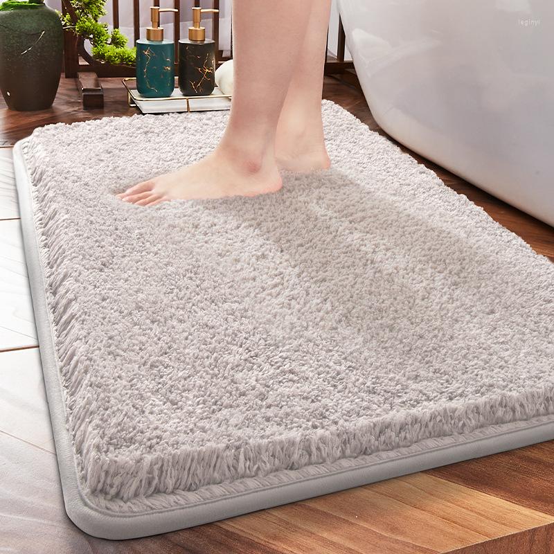 Carpetes Tapete de Fibra Espessada Simples Porta de Banheiro Absorvente Antiderrapante