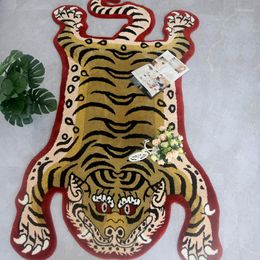 Alfombras con estampado de tigre, felpudo para puerta interior con dibujos animados, antideslizantes, para dormitorio, mesita de noche, alfombra de baño, felpudo para entrada de suelo