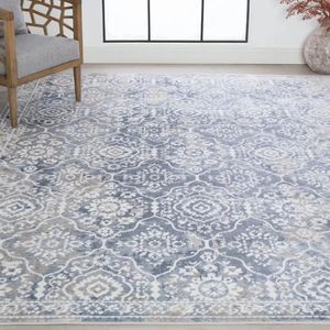 Carpets Traditional 5x7 Area Tapis (5'3 '' x 7'3 '') Oriental Blue Living Room Easy Facile to Clean Freight Furniture Furniture Coffee Table à la maison