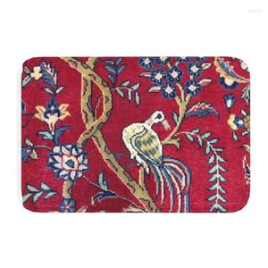Tapijten Boom van het leven met vogel Antiek Perzisch tapijten Dooms-slip Anti-slip ingang badkamer Door vloer Matten bloemen etnisch vintage tapijt