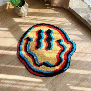 Alfombras Trippy Smile Rug Smiley Face Alfombra hecha a mano Tufted Smile Rug Regalo para amigo Alfombras para dormitorio Geek Gift Decoración para el hogar Alfombra T230519