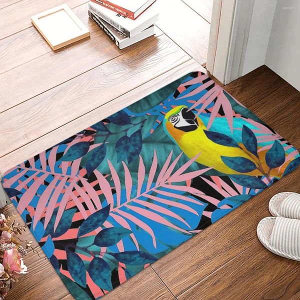 Carpets Tropical Leaves de plage de salle de bains de salle de bain Jungle Toucan Parrot tapis à la maison Balcon de tapis salon de salon
