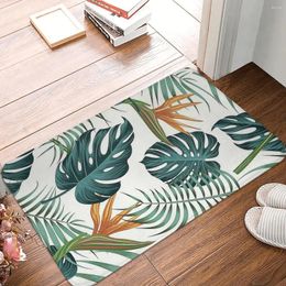 Carpets Tropical Leaves plage de tapis de tapis sans glissement de palmier jungle paillasson salon de cuisine tapis de porte d'entrée