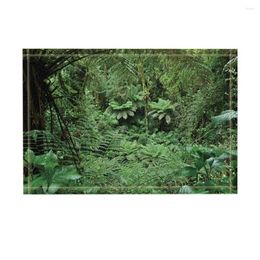 Alfombras Decoración de la selva tropical Palmeras con plantas exóticas en la jungla Alfombras de baño Felpudo antideslizante Felpudo para puertas de entrada