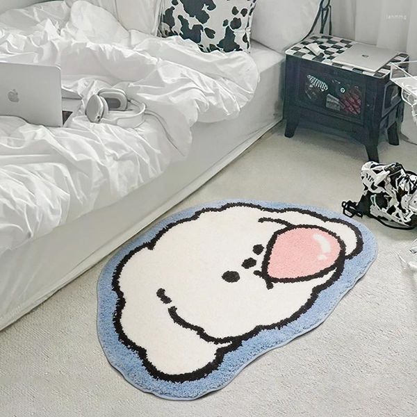 Alfombras Tufting Dibujos animados Bathmat Soft Dormitorio Baño Puerta Mat Fluffy Cama Lado Alfombra Pie Alfombra Cabecera Piso Pad Hogar Niños Decoración de la habitación