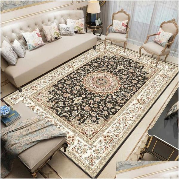 Carpets Turkey Printed Persian tapis pour maison salon Risque décoratif Chauffeur de chambre à coucher extérieur Boho Boho grand sol de tapis de sol Dro Dhlvd