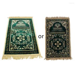 Tapis Turc Islamique Musulman Prière Tapis Faux Cachemire Velours Peluche Épaissir Tapis Couverture Floral Imprimé Fringe Glands Ramadan Tapis