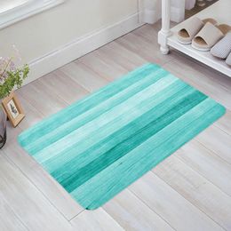 Tapis de sol en planches de bois Turquoise, pour porte d'entrée, salon, cuisine, antidérapant, paillasson de salle de bain, décoration de maison