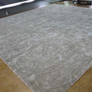 L'abstrait de fil tordu par tapis tourbillonne le tapis de viscose pour le plancher de luxe de villa