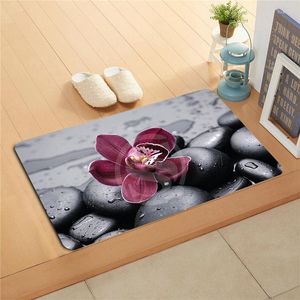 Tapis U-P22 personnalisé fleur pierre pluie gouttes de pluie paillasson décor à la maison tapis de porte sol tapis de bain coussin de pied U-718!! U-FLP22