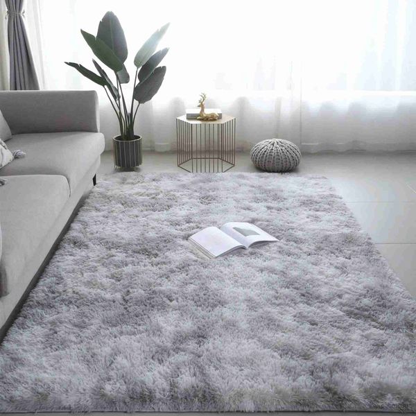 Tapis Tapis ultra doux et moelleux pour chambre à coucher Shaggy Chambre à coucher Tapis en peluche Salon Tapis de sol en fourrure Couverture non plage