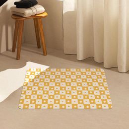 Tapis Ultra-mince Tapis De Salle De Bains Nordique Feutre Floret Grilles Tapis Tapis De Bain Cuisine Tapis De Sol Paillasson Chic Home Office Decor