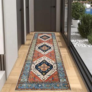 Tapis Tapis d'entrée ultra-mince Tapis d'intérieur Tapis de passage lavable en machine vintage durable pour couloir antidérapant doux