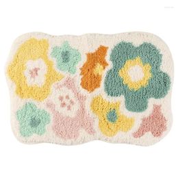 Tapis de salle de bain en peluche douce et moelleuse avec impression antidérapante, séchage rapide, fleur de bain, 1, 50,8 x 81,3 cm