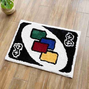 Tapis Uno Rainbow Reverse Card Paillasson Tutfing Tapis Anti-slip Floor Decor Épais Chambre Chevet Rectangulaire Tapis Tufting Moelleux Tapis T230519