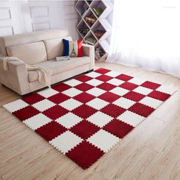 Tapijten uijn 1pcs eva schuim suède tapijt kinderen puzzel mat lange pluis baby voor woonkamer patchwork tapijt