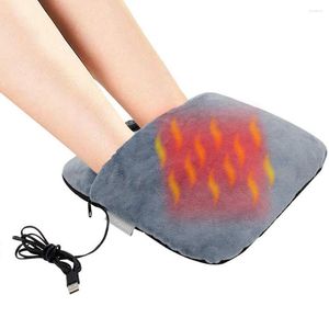 Tapis USB Chauffe-pieds électrique Coussin chauffant Pantoufles Coussin de main d'hiver Pieds doux Chaussures chaudes pour le bureau à domicile