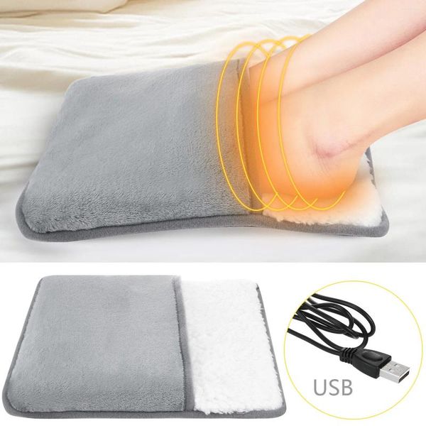 Alfombras USB Almohadilla de calefacción eléctrica Pies Zapatillas cálidas Invierno Mano Pie Calentador Lavable Productos para el hogar Rápido