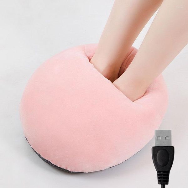 Tapis Chauffe-pieds en peluche électrique USB Tapis Portable pour la maison et le bureau en hiver