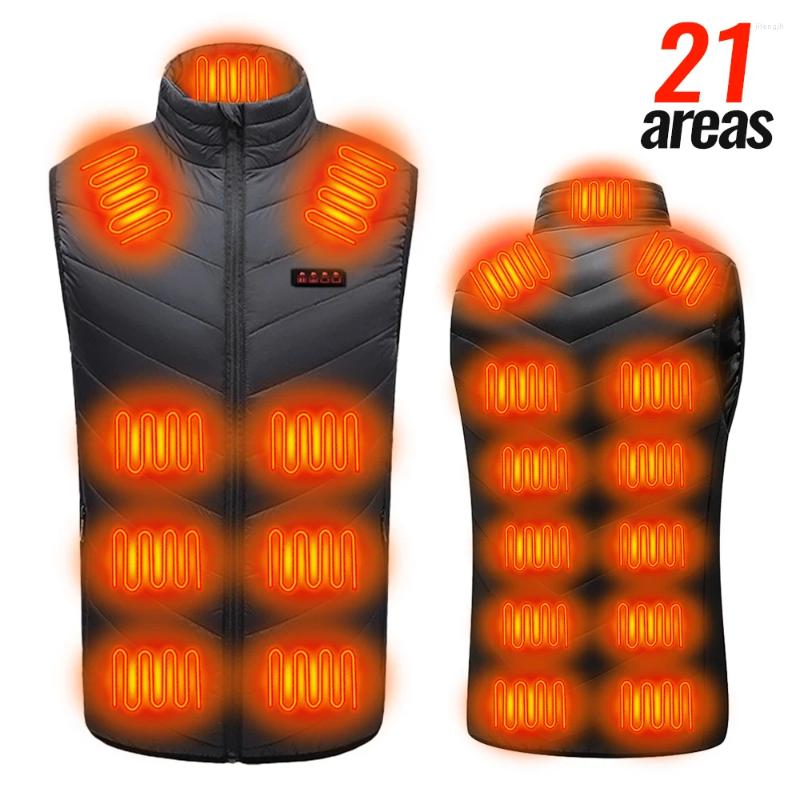 Tapijten USB Elektrisch thermische koorts Vest 9/21-st. Verwarmde M-4XL Outdoor Camping Wandelen Winter Snelle verwarmingspak Wasbaar