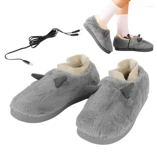 Carpets USB Foot Wharming Pantors électriques Chaussures chauffées en peluche Charge Chargage Chauffage d'hiver Réchauffeur pour hommes et femmes